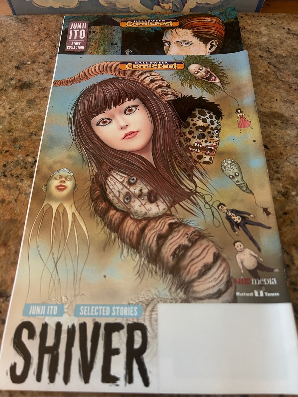 Shiver by Junji Ito and Frankenstein Halloween Comicfest books